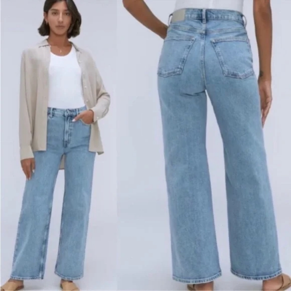 Everlane Way High Wide Leg Flare Organic Cotton Jean, 25